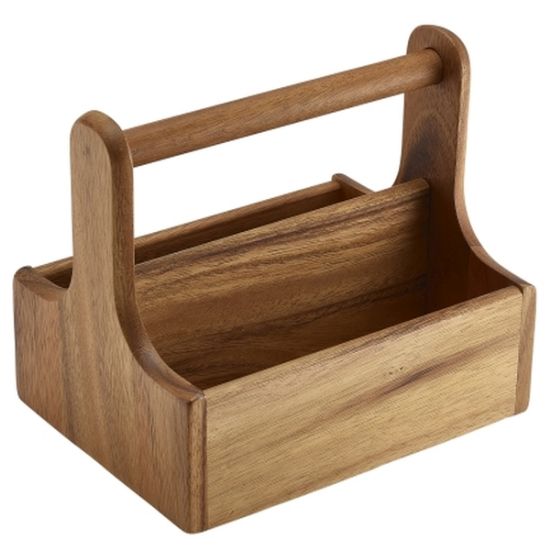 Medium Dark Wood Table Caddy
