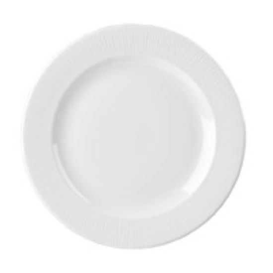 CASE OF 12 BAMBOO FOOTED PLATE 10.8" WHITE