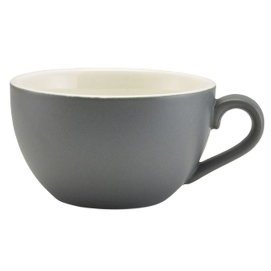 Genware Porcelain Matt Grey Bowl Shaped Cup 17.5cl 6oz (6)