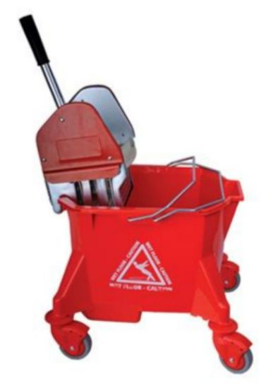 COLOUR CODED 23LTR COMBO UNIT WITH METAL WRINGER RED