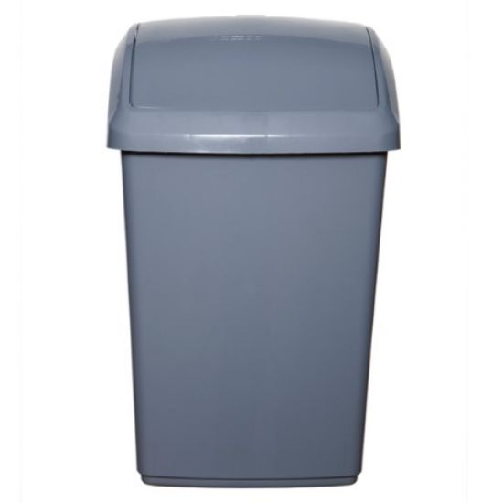 Whitefurze Swing Bin & Lid 10ltr 23x38x21cm Silver