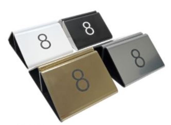 LASER ENGRAVED NUMBERED MENU HOLDER BLACK - STATE NUMBER REQUIRED