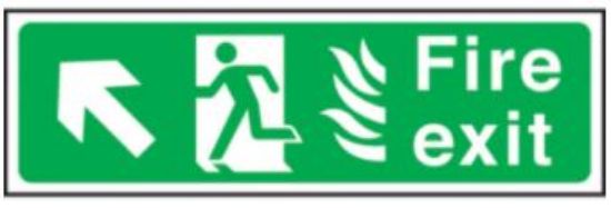 FIRE EXIT ARROW UP MAN RUNNING LEFT VINYL SELF ADHESIVE