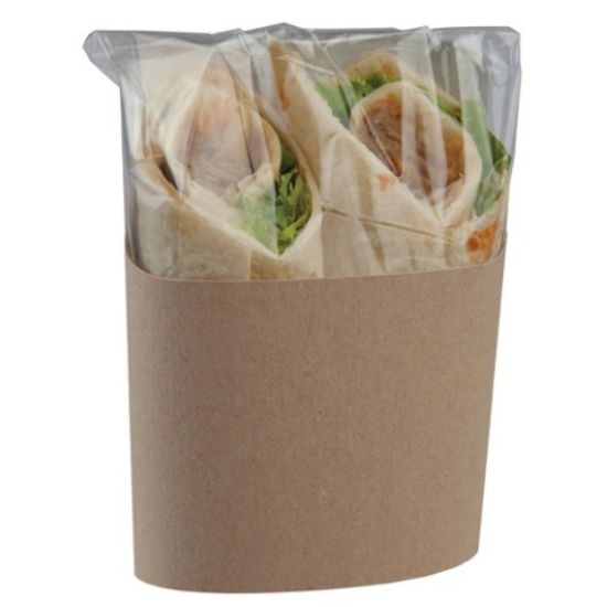 DOUBLE TORTILLA CLASP CLIP KRAFT 124x320mm (500)