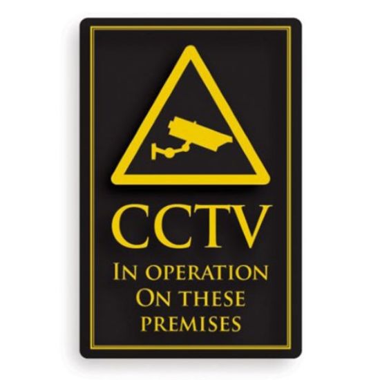 CCTV In Operation Rigid 260x170mm Black & Gold