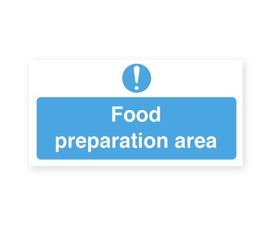 FOOD PREPARATION AREA 200 X 100mm SELF ADHESIVE