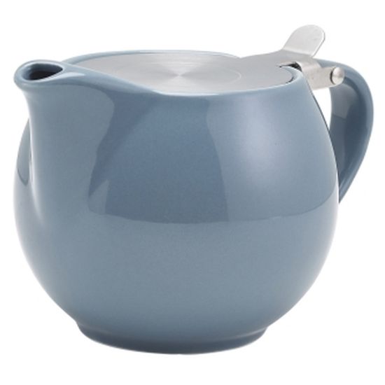 Genware Porcelain Grey Teapot With St/St Lid And Infuser 50cl 17.6oz (6)