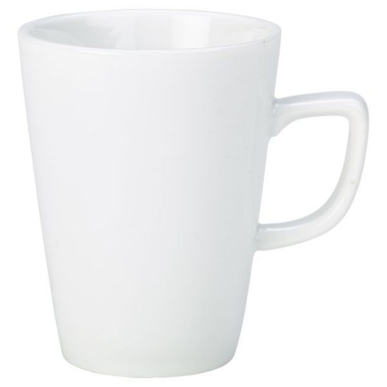 Genware Porcelain White Conical Coffee Mug 22cl 7.75oz (6)