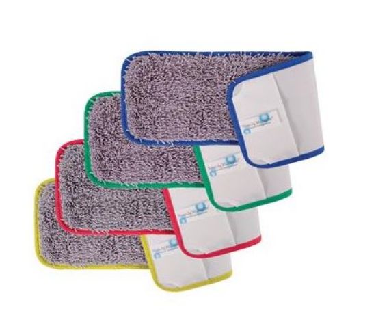 Nano Microfibre Flat Mop 43cm Colour Binding For Pro Mist Blue