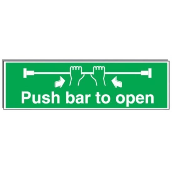 Push Bar To Open Two Hands 150x450mm Rigid Polypropylene
