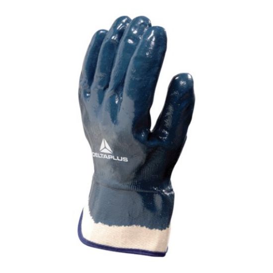 Nitrile Glove On Cotton Jersey Lining Size 9 Blu