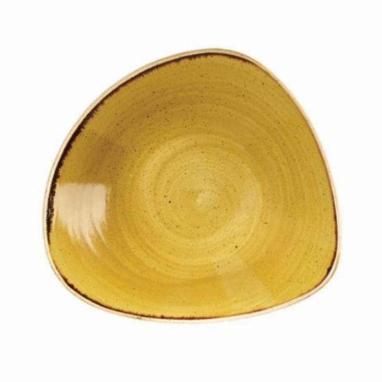STONECAST TRIANGLE BOWL 9.25" MUSTARD SEED YELLOW (12)