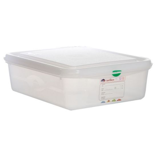 Polypropylene Gastronorm Container GN 1/2 100mm 6.5ltr Colour Coded With Label