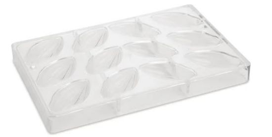 SCHNEIDER CHOCOLATE MOULD OVAL TEXTURES 12 HOLE CUP SIZE 73.7x38x20mm