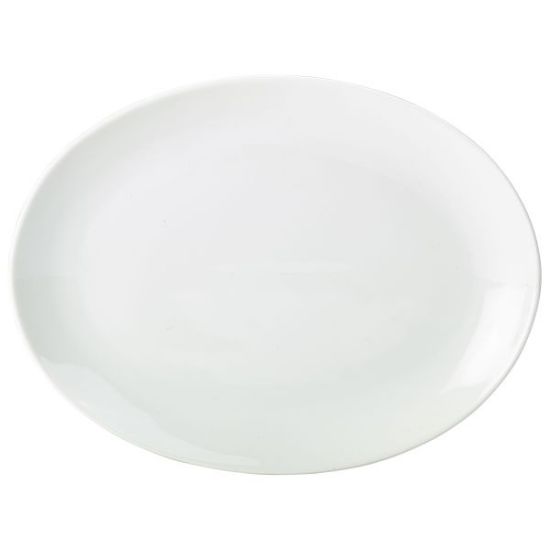 Genware Porcelain White Oval Plate 24cm 9.5" (6)