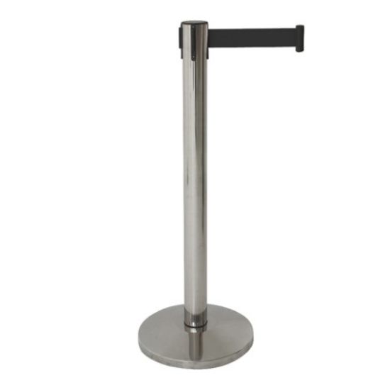 Barrier Post With Retractable Belt Black (2)
