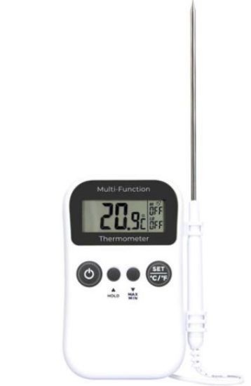 Multi Function Digital Thermometer With Probe White