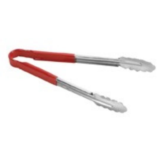 Colour Coded Tongs 12" St/St Red