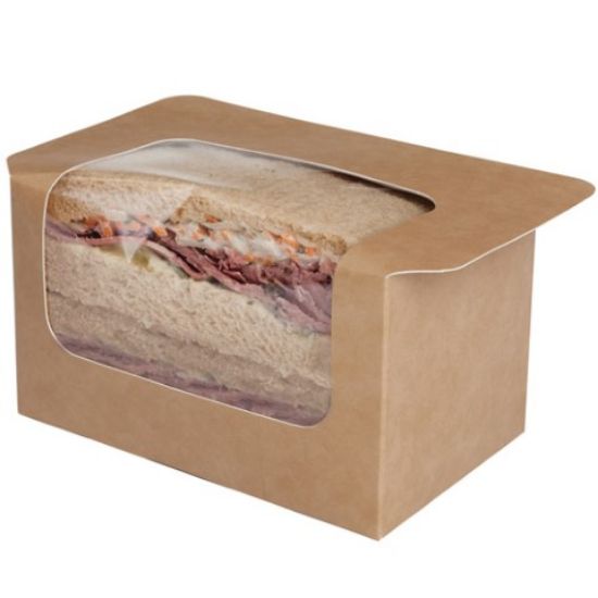 CASE OF 500 HEAT SEAL SANDWICH PACK KRAFT 125x77x72MM *P