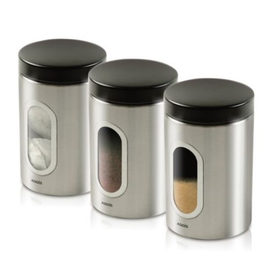 Stainless Steel 3 Piece Cannister Set