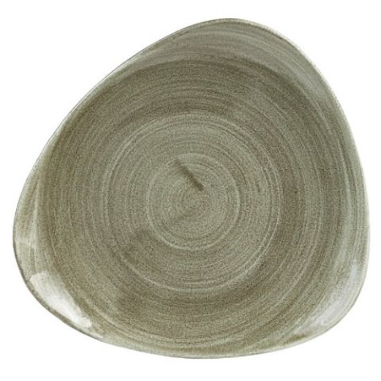 STONECAST TRIANGLE PLATE 9" PATINA BURNISHED GREEN (12)