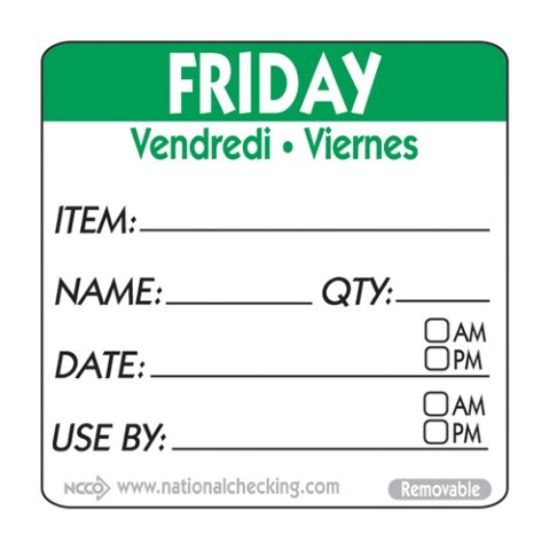Pan Label By Roll Friday Stripe Green (500)
