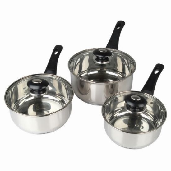 3 Piece Pan Set Stainless Steel - Induction Suitable