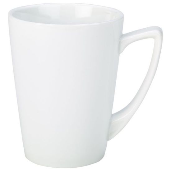 Genware Porcelain White Angled Handled Mug 35cl 12.25oz (6)
