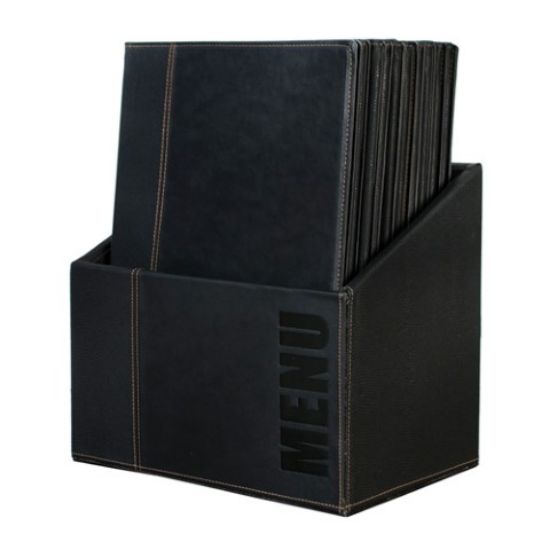CONTEMPORARY MENU BOX INCL 20 BLACK MENU'S
