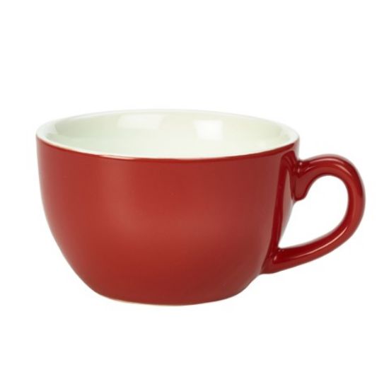 Genware Porcelain Bowl Shaped Coffee Cup Red 25cl 8.75oz (6)
