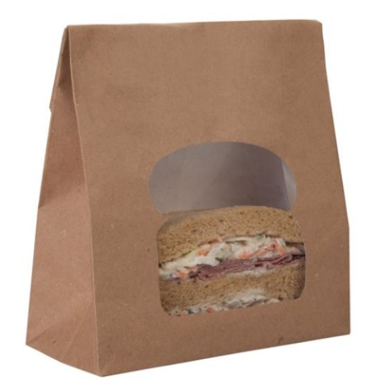 LAMINATED SANDWICH BAG PRINTED KRAFT EFFECT 155x72x220mm(250