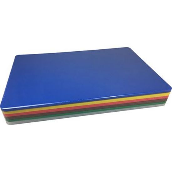 Chopping Board Set Including Brown Blue Yellow Green Red & White 18x12x0.5"