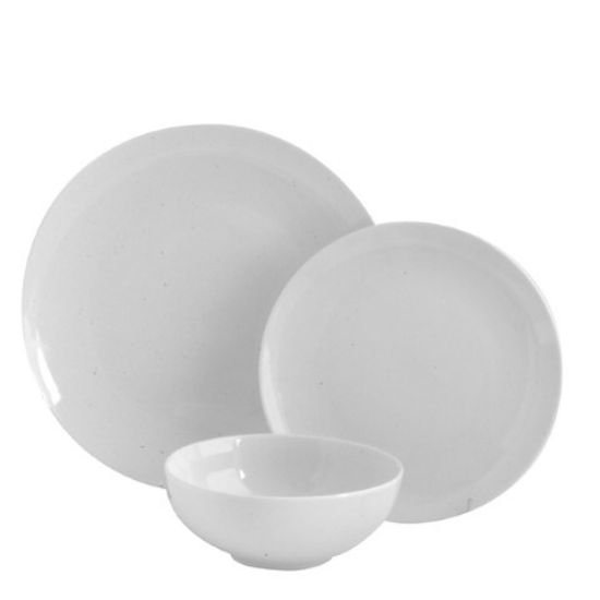 12 PIECE PORCELAIN DINNER SET WHITE