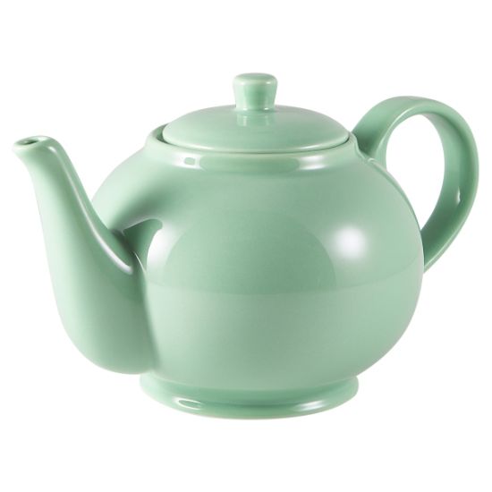 Genware Porcelain Green Teapot 15.75oz (6)