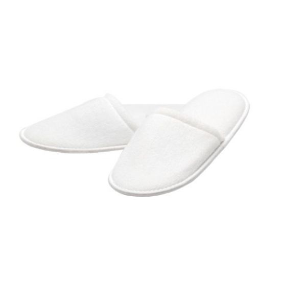 White Closed Toe Toweling Pair Slippers (100)