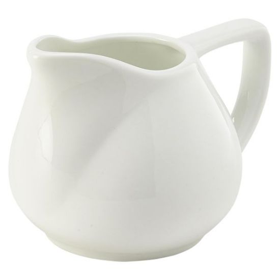 Genware Porcelain White Contemporary Milk Jug 14cl 5oz (6)