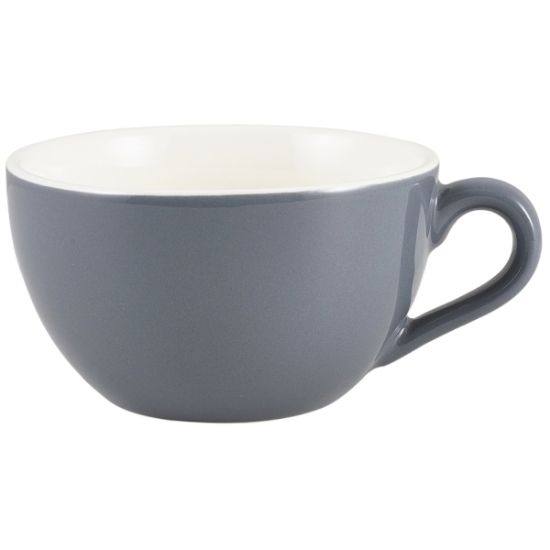 Genware Porcelain Grey Bowl Shaped Cup 17.5cl 6oz (6)