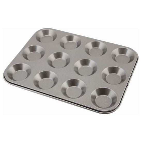 Carbon Steel Non Stick 12 Cup Bun Tray