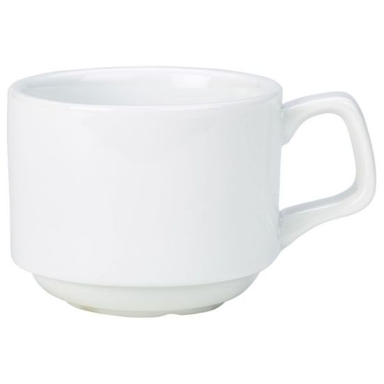 Genware Porcelain White Stacking Cup 20cl 7oz (6)