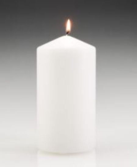 Pillar Candle 80/150 White (Pack of 6)