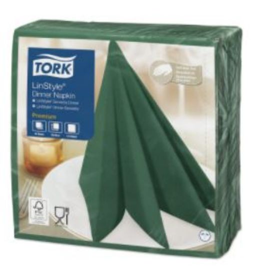 TORK LINSTYLE DINNER NAPKIN 4 FOLD 39CM MOUNTAIN PINE (600)
