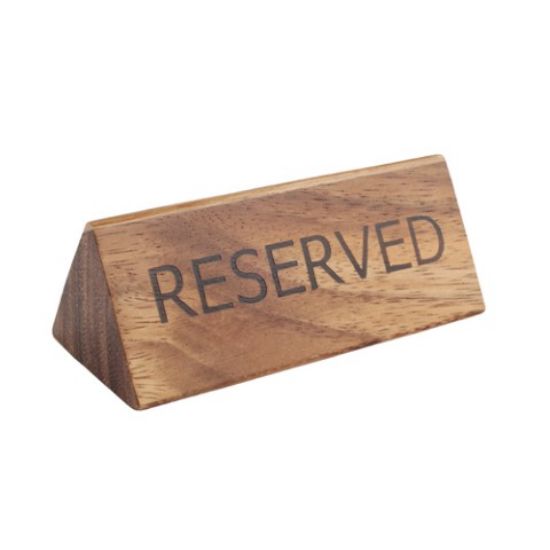 Reserved Table Sign Acacia Wood *s