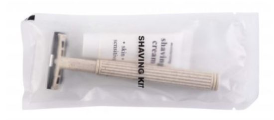SHAVING KIT MADE FROM STRAW PLASTIC INCLUDES SHAVNG CREAM (100)