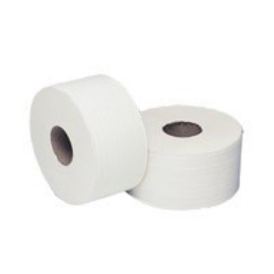 Jangro Premium Pure Mini Jumbo Toilet Roll 200m 76mm Core 2 Ply (Case of 12)
