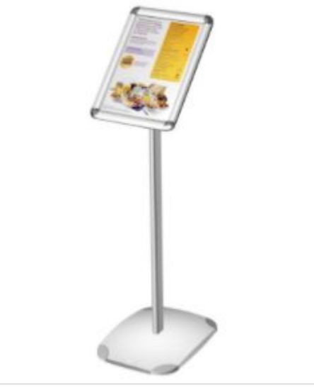 A4 SINGLE SIDED ANGLED MENU DISPLAY STAND - SILVER