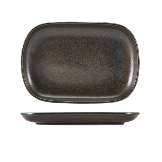 Terra Porcelain Cinder Black Rectangular Plate 34.5 X 23.5cm (6)