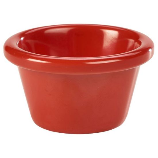 Melamine Ramekin Smooth 2oz Red
