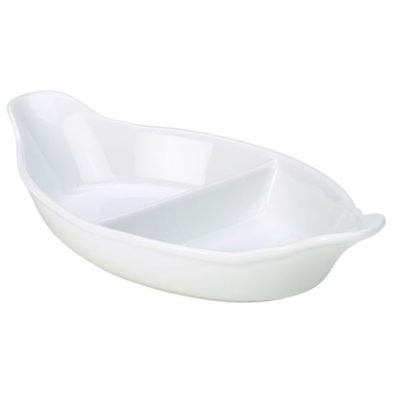 Genware Divided Vegetable Dish White 32cm