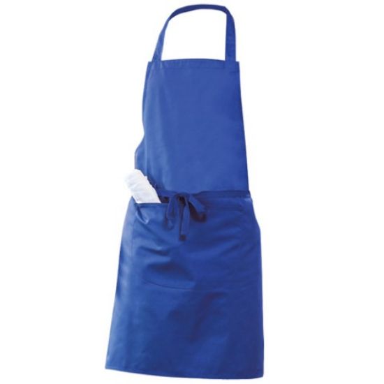 BIB APRON WITH POCKET 91cm ROYAL BLUE