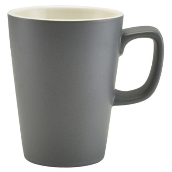 Genware Porcelain Matt Grey Latte Mug 34cl 12oz (6)